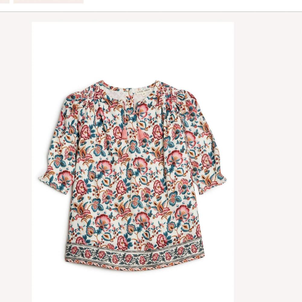 NEW LOUISE MISHA girl's eugenie dress in cream indian flowers